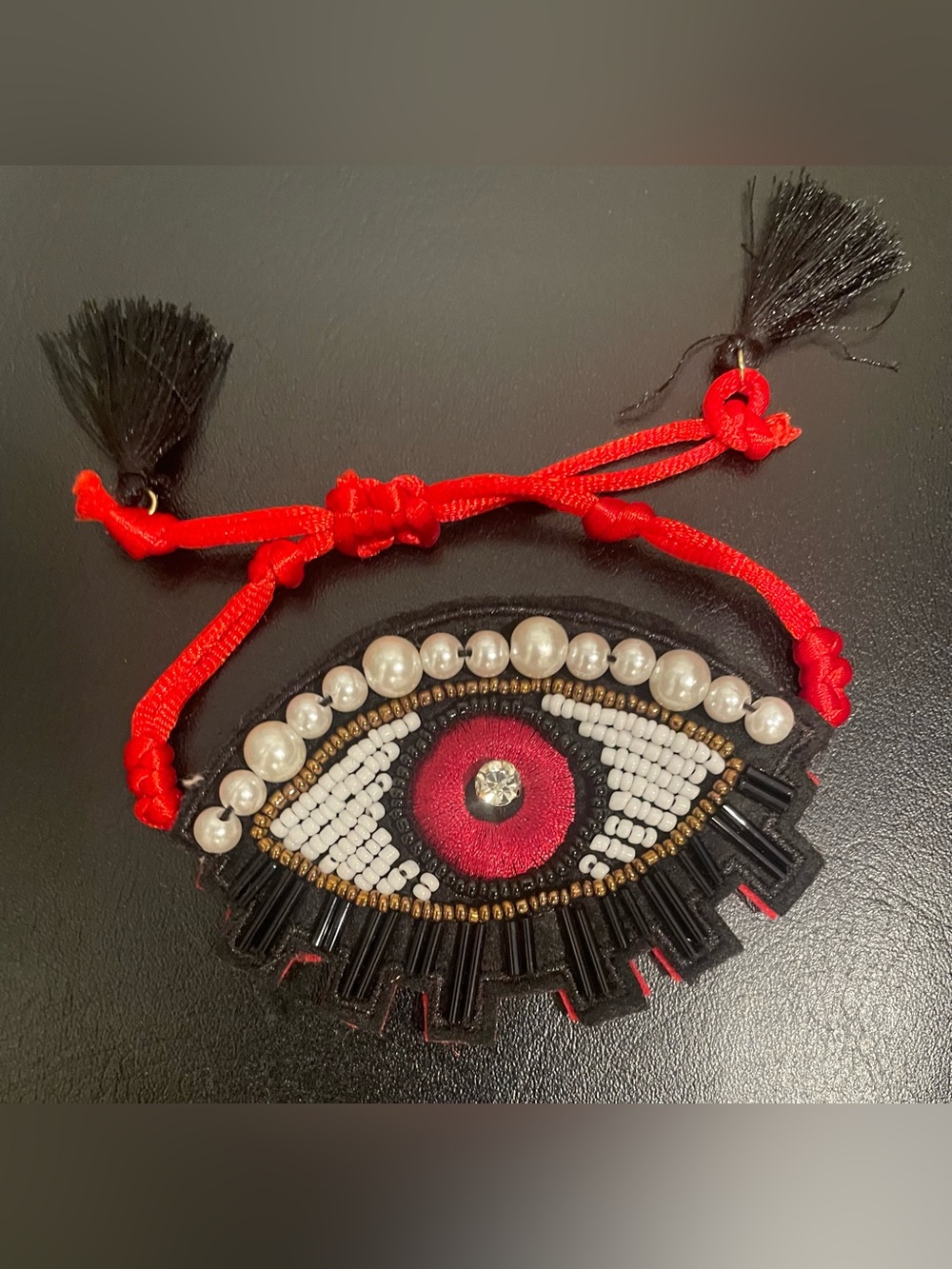 Hand beaded Evil Eye Bracelet